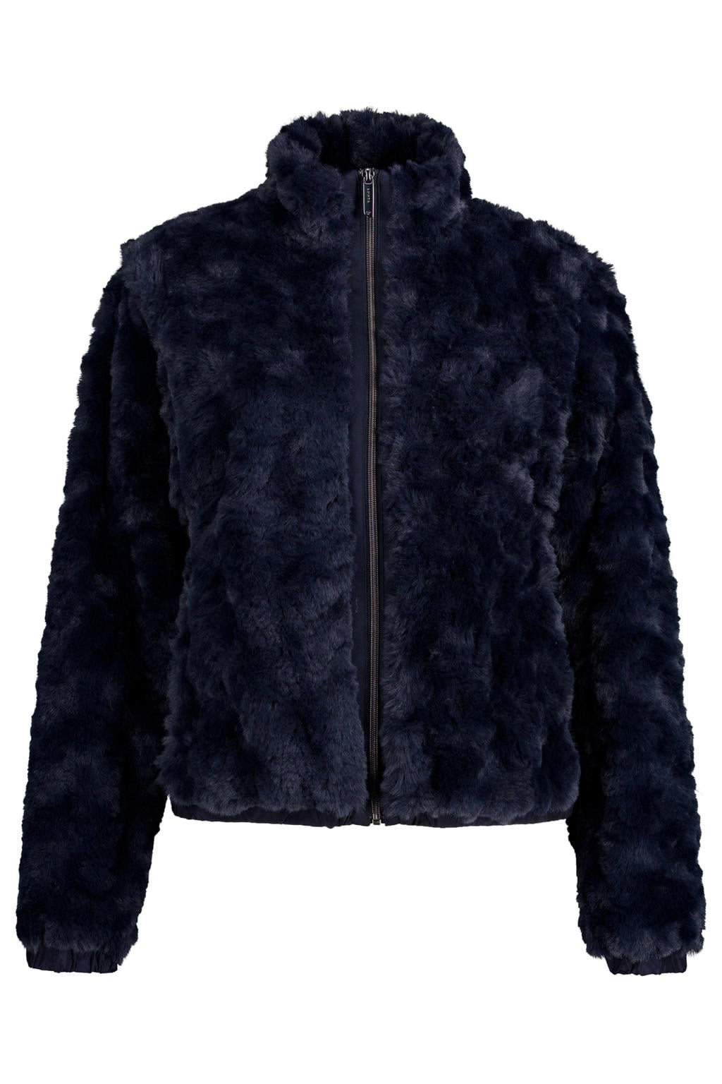 Donkerblauwe dames Luhta Isolahti vest met lange mouwen, opstaande kraag en ritssluiting
