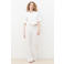 Caroll wide leg regular waist broek met linnen ecru
