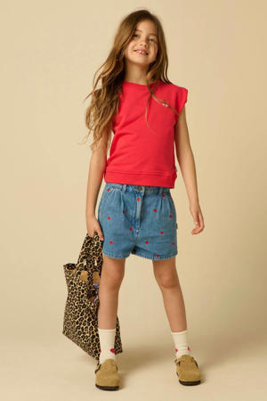 mouwloze top rood