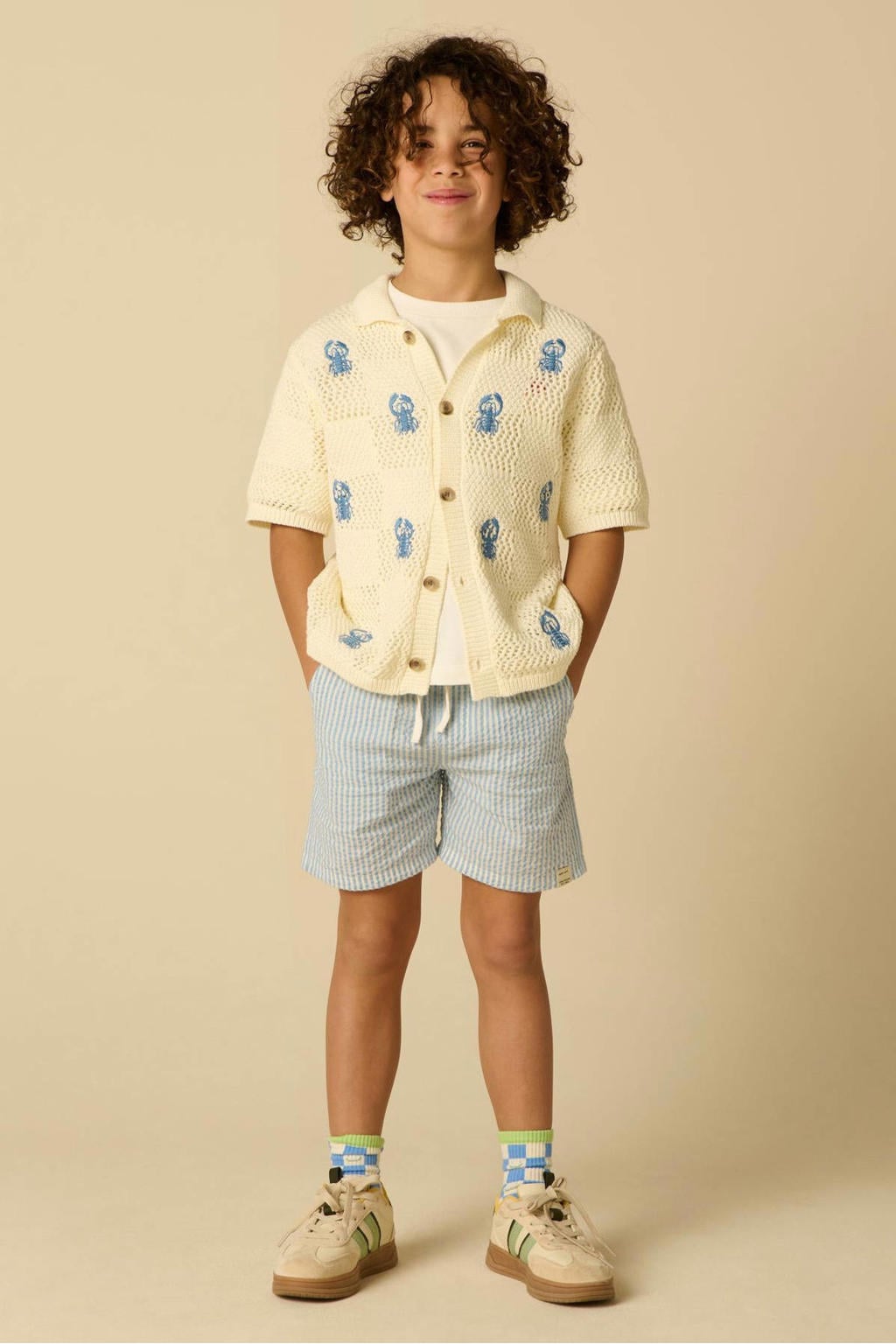Sissy-Boy gestreepte casual short blauw