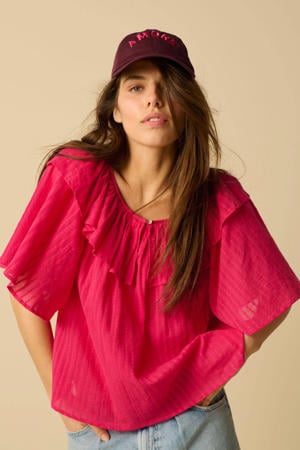 blouse met ruches - roze