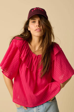 blouse met ruches - roze
