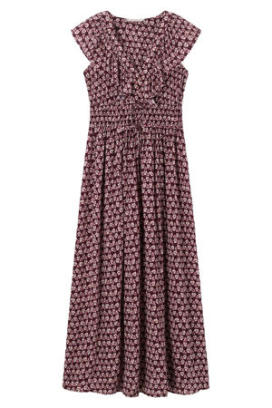 maxi jurk met print - donkerrood