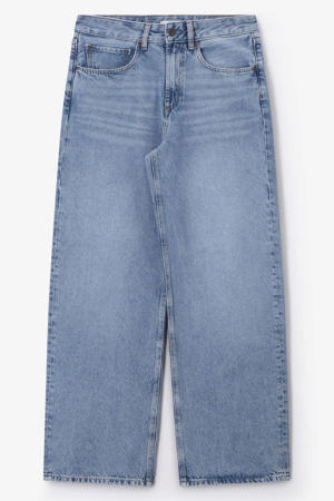 barrel jeans met riemlussen - mediumblauw