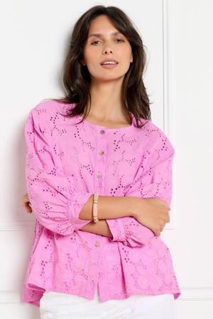blouse broderie roze