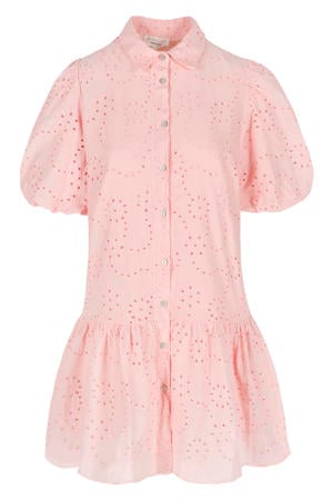 broderie zomerjurk - zalm