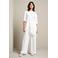 LOLALIZA high waist straight fit broek met plooien - wit