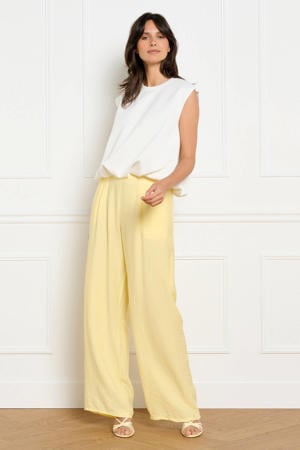 wide leg fit broek - geel