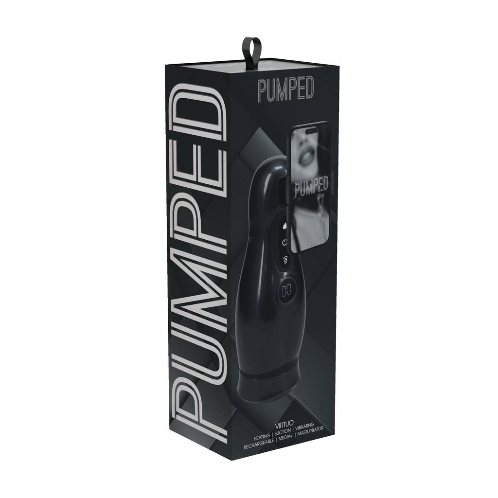 Pumped Virtuo - Zuigende en Vibrerende Automatische Masturbator met Telefoonhouder