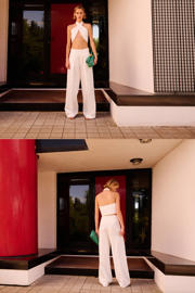 thumbnail: Mango wide leg broek - wit