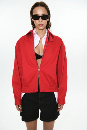 katoenen zomerjas - rood