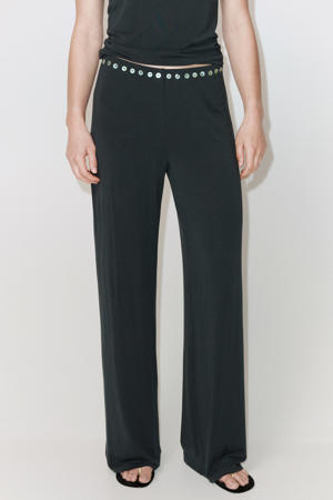 straight regular waist broek antraciet