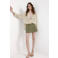 Mango blouse met krijtstreep lichtgroen