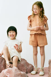 thumbnail: Mango Kids blouse met ruches - donkeroranje
