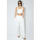 Mango straight high waist broek wit