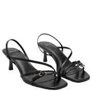 thumbnail: Mango imitatieleren sandalen met hak - zwart