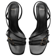 thumbnail: Mango imitatieleren sandalen met hak - zwart
