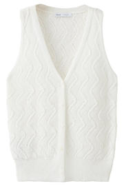 thumbnail: Mango vest gebreid wit