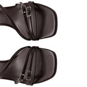 thumbnail: Mango imitatieleren sandalen met hak - donkerbruin