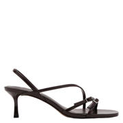 thumbnail: Mango imitatieleren sandalen met hak - donkerbruin