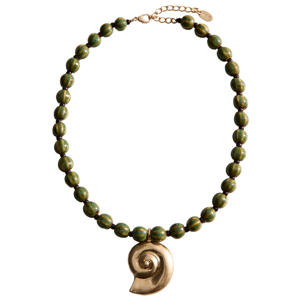kralenketting goudkleurig/groen