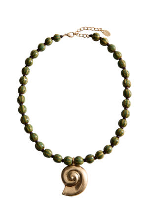 kralenketting goudkleurig/groen