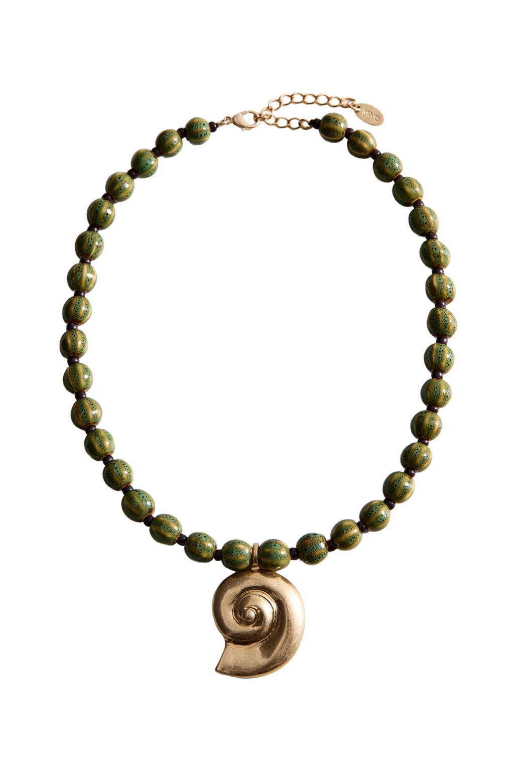 Mango kralenketting goudkleurig/groen