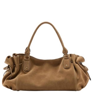 suede schoudertas bruin