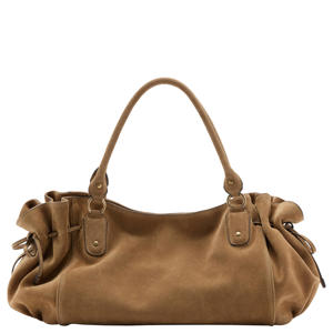 suede schoudertas bruin