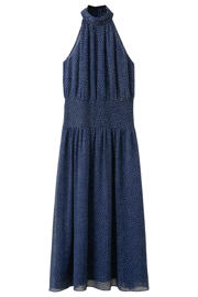 thumbnail: Mango midi halter zomerjurk met stippen - blauw