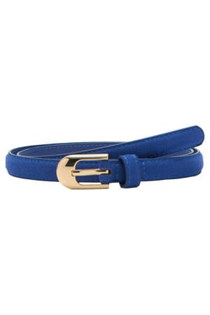 suede riem blauw