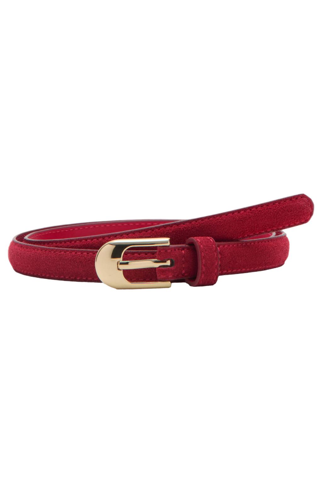 Mango suede riem rood