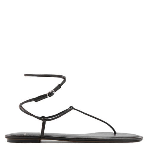 Mango imitatieleren sandalen donkerbruin