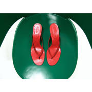 thumbnail: Mango leren muiltjes met hoge hak - rood