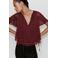 Mango top met stippen - donkerrood