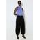 Mango top met stippen en ruches - blauw