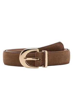 suede riem bruin