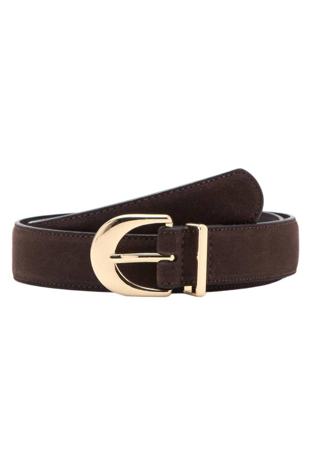 Mango suede riem donkerbruin