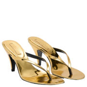 thumbnail: Mango imitatieleren muiltjes met hak - goud metallic