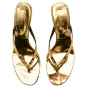 thumbnail: Mango imitatieleren muiltjes met hak - goud metallic