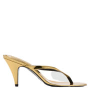 thumbnail: Mango imitatieleren muiltjes met hak - goud metallic