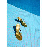 thumbnail: Mango imitatieleren muiltjes met hak - goud metallic