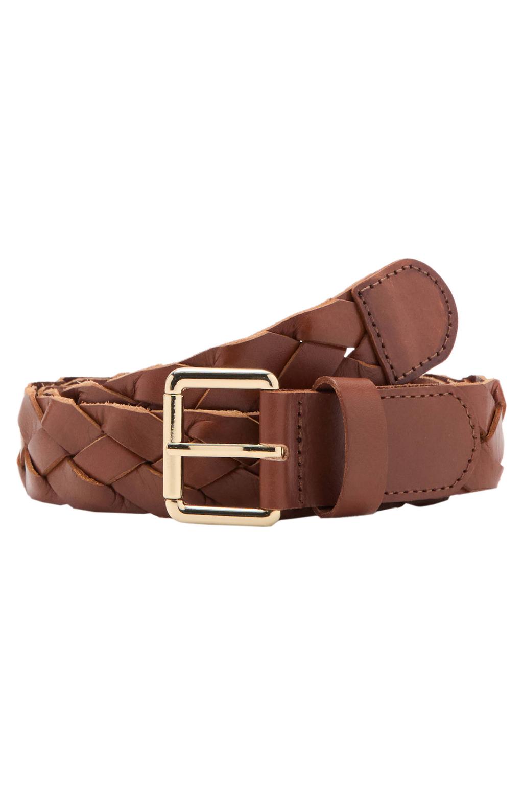 Mango leren riem bruin