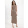 Mango mouwloze top met textuur taupe
