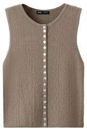 thumbnail: Mango mouwloze top met textuur taupe