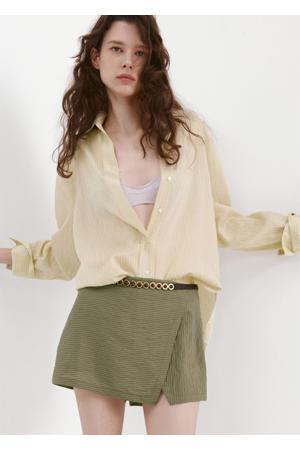 skort met krijtstreep - groen