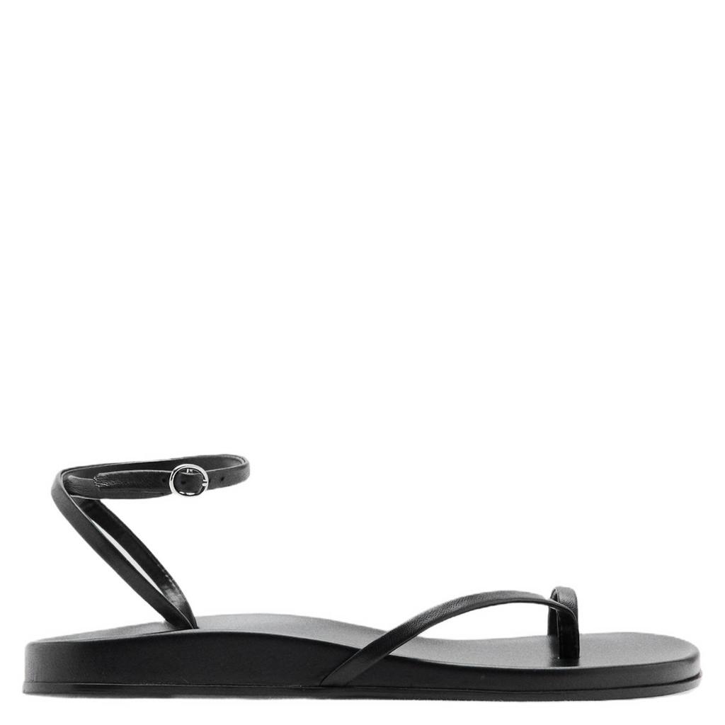 Zwarte dames Mango leren sandalen - met gesp