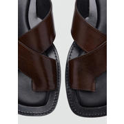 thumbnail: Mango leren slippers - bordeaux