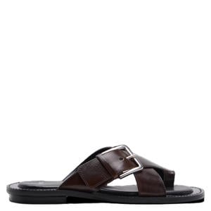 leren slippers - bordeaux