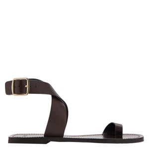 leren sandalen - donkerbruin